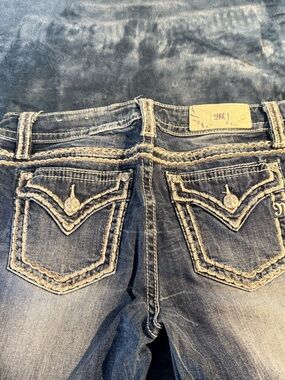 Miss Me  Dark Blue Slim Straight Jeans Crop